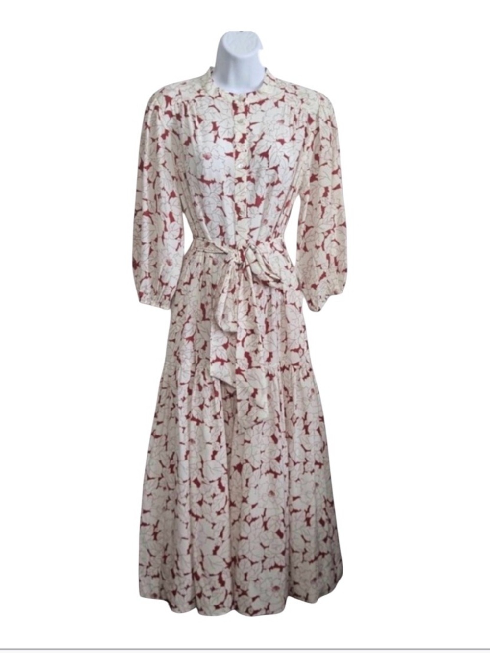Christy Lynn Amelia 100% Silk Floral Midi Dress S